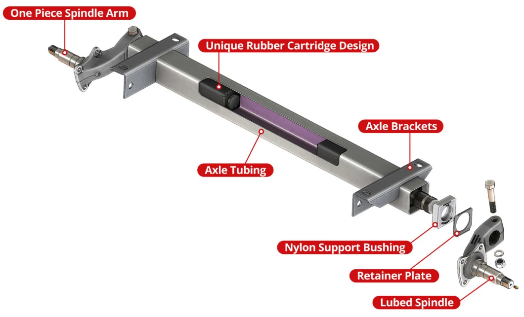 2200 Lbs Dexter Trailer Axle 2&quot; x 2&quot; Square - Galvanized Torsion Axle