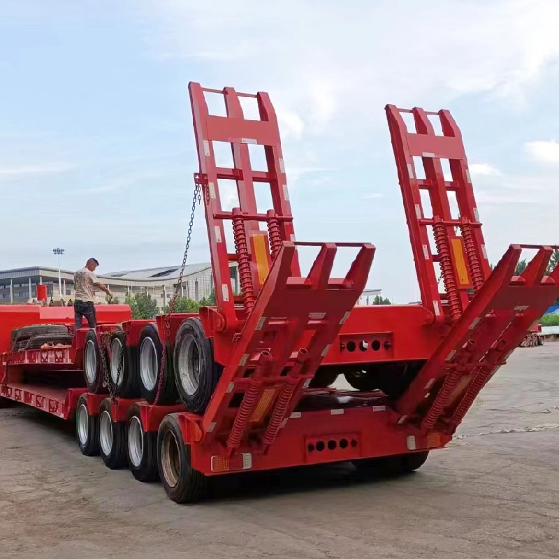 4 Axles Special Transportation Truck Trailer Low Bed Semi Trailer