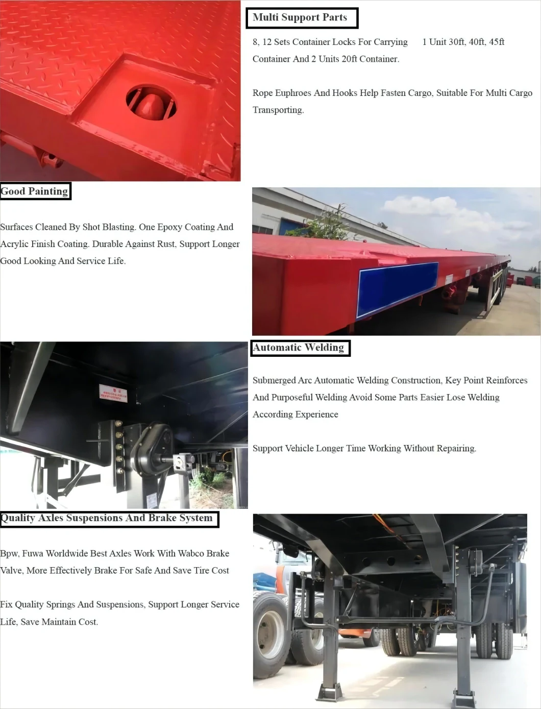 Huge Discount Factory Price Truck Cimc HOWO Shacman Tht 12 Twist Locks Flat Deck Bed Platform 60t Semi 3 Tri Axles 40FT Feet Flatbed Container Trailer for Sale