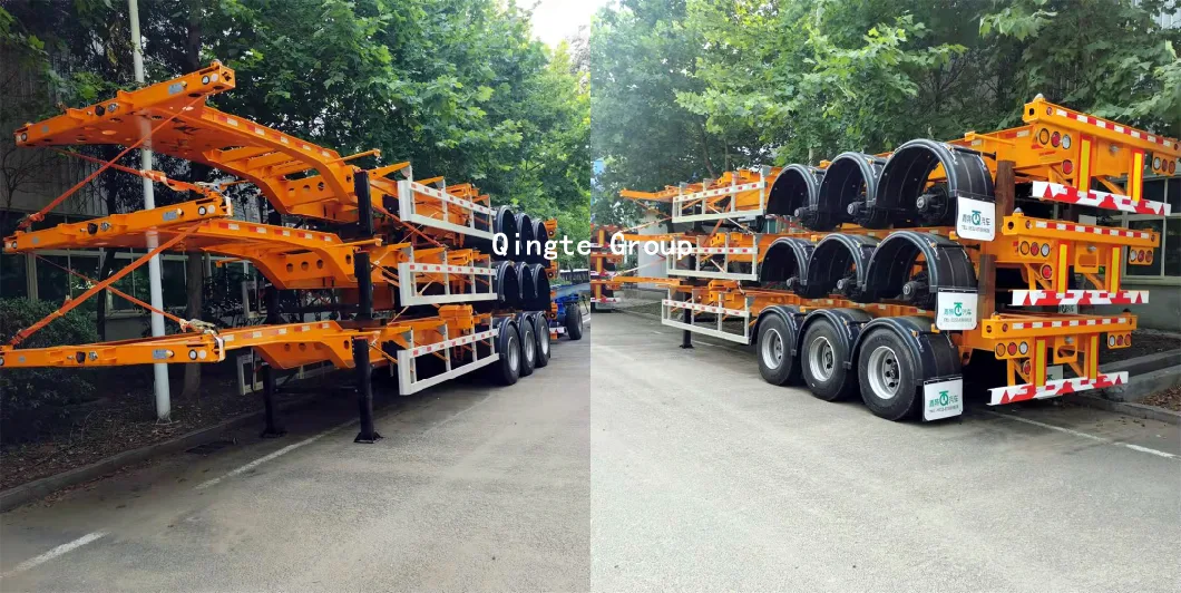 40FT 45FT 48FT 20FT 3 Axle Skeleton Container Trailer Truck Heavy Light Skeleton Semi Trailer