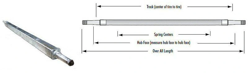 93&quot; Galvanized Torsion Drop Center Trailer Axle With Hubs (3,500 lb.)