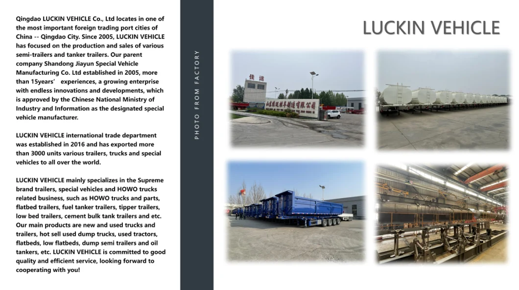 Factory Price 3 Axles 40FT Skeleton Container Oil Fuel Tanker Bulk Cement Special Liquid Flatbed Rear Dump Cargo Lowbed Lowboy Side Wall Fence Semi Trailer