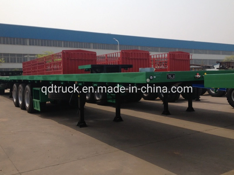 Container Carrying Flat Deck Flatbed Truck Semi Trailer for Sale