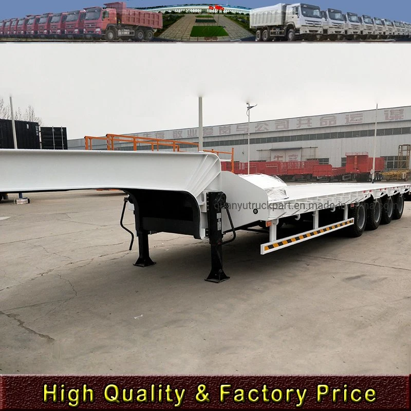 3/4 Axle Heavy Duty 40FT Flatbed/Plateform/Cargo/Container Chassis Truck Semi Trailer with Removable Side Wall