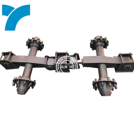 Brake Drum Tandem Bogie Axle for Semi Trailer Truck Lowbed Loader Single Point Bogie Axle for Truck