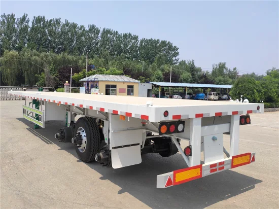 3 Axles 60 Tons Flatbed/Lowboy/Skeleton/Cargo Flatbed Container Shipping Truck Semi Trailer