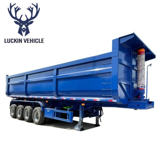 Best Price-U Shape Hydraulic Cylinder Rear End Side Dump Tipping Tipper HOWO Shacman Hyva Lorry Mining Rock Sand Ore Dumper Box Van Semi Truck Trailer for Sale