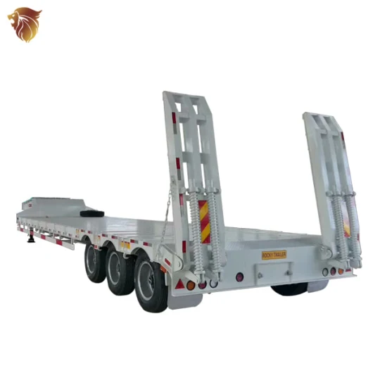 Best Selling Special Low Loader Extendable Flatbed Lowbed Semi Trailer Price