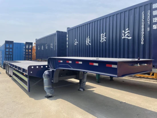 Special Lowbed Lowboy Semi Trailer for Large Dimension Cargo