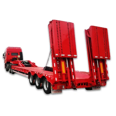 4 Axles Special Transportation Truck Trailer Low Bed Semi Trailer