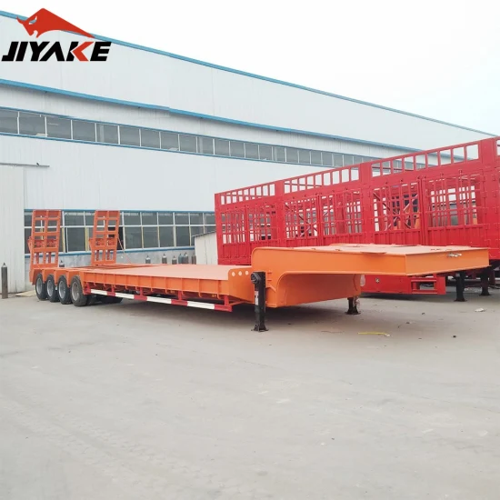 Jiyake Special Transport Heavy Machine Carrier Lowbed Semi Trailer with High Quality