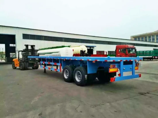 Container Carrying Flat Deck Flatbed Truck Semi Trailer for Sale